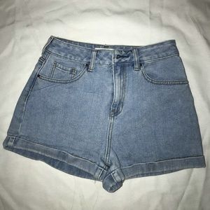 High waist denim shorts